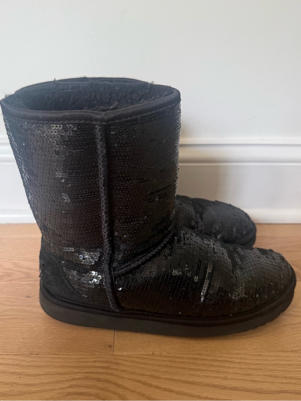 UGG Black Sequin Pull-On Boots Sz 40 / 9